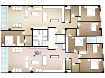 پلان طبقات 1 تا 5 خانه اصفهان یک 
